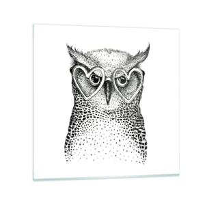 Quadro em vidro - Sabiamente e amorosamente - 30x30 cm