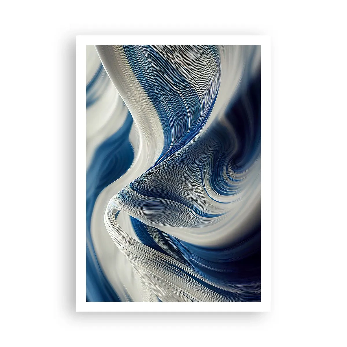 Pôster - A fluidez do azul e do branco - 70x100 cm