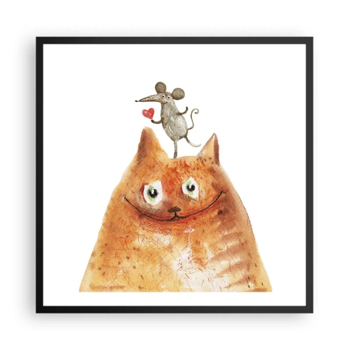 Pôster com moldura preta - Paradoxos do amor - 60x60 cm