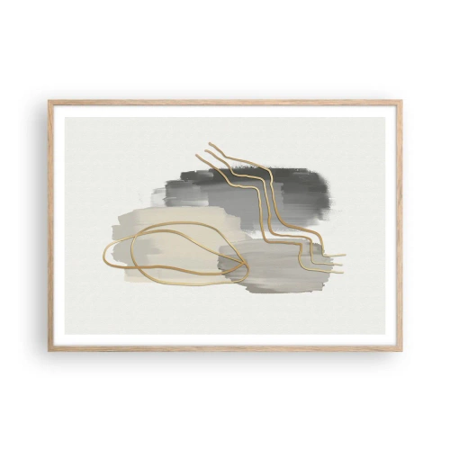Pôster com moldura de carvalho claro - Duração e movimento - 100x70 cm