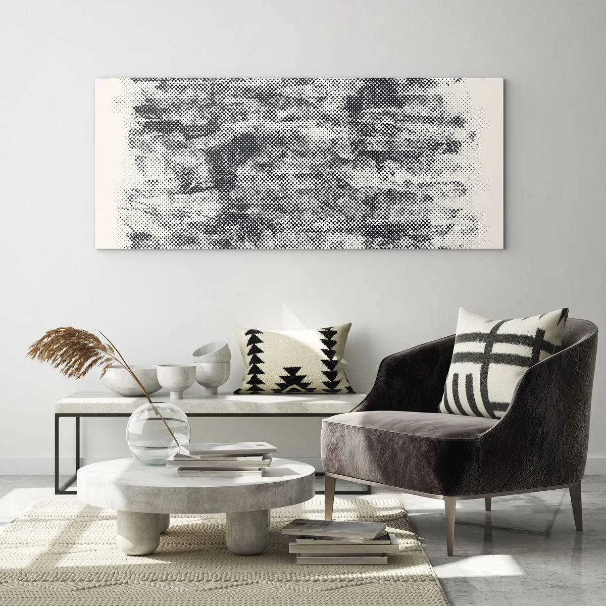 Quadro em vidro - Composição nebulosa - 100x40 cm