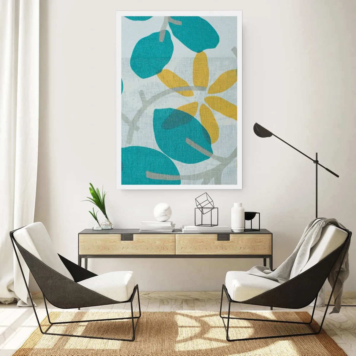 Pôster - Entre as folhas azuis - 50x70 cm