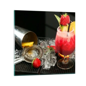 Quadro em vidro - Invocar o sabor - 40x40 cm