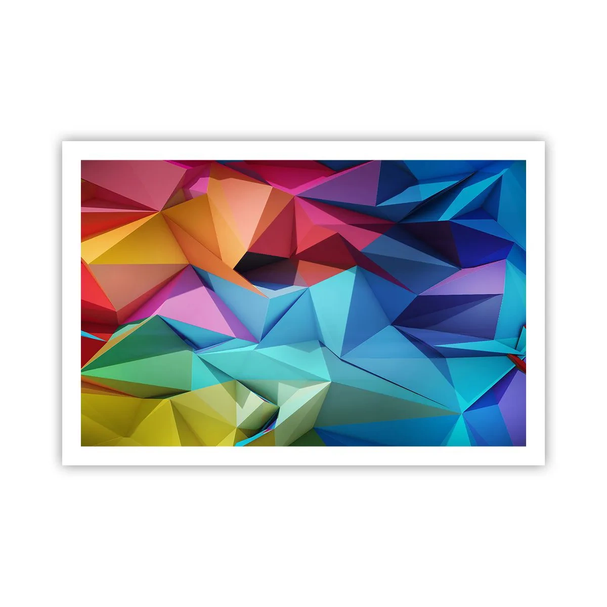 Pôster - Arco-íris de origami - 91x61 cm