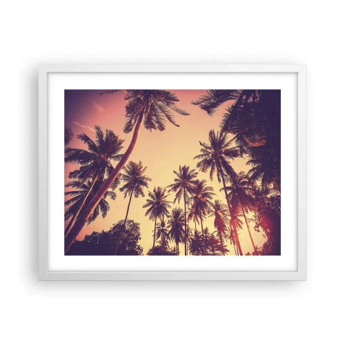 Pôster em moldura branca - Variação tropical - 50x40 cm