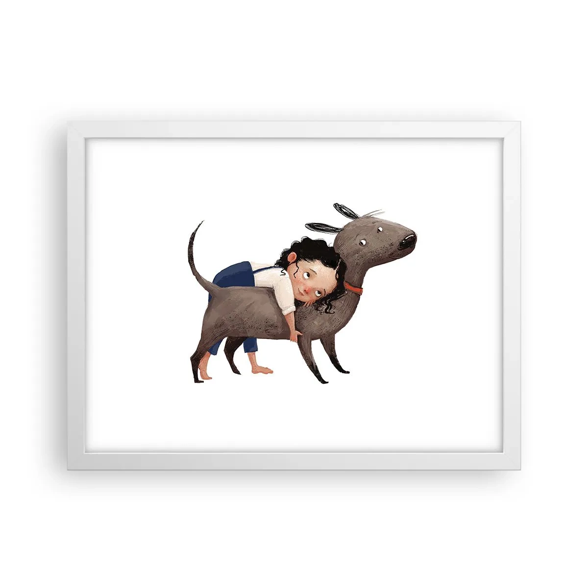 Pôster em moldura branca - Melhores amigos - 40x30 cm