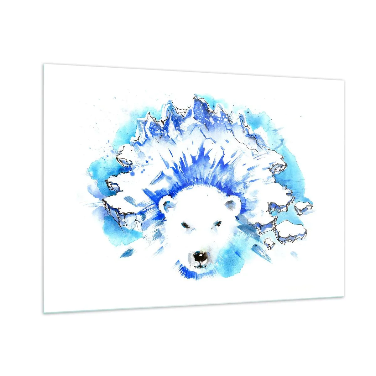 Quadro em vidro - O Rei do Ártico em uma coroa de gelo - 100x70 cm