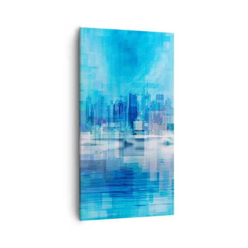 Quadro em tela - Imerso em azul - 55x100 cm