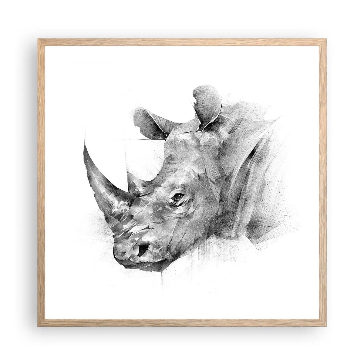 Pôster com moldura de carvalho claro - Retrato africano - 60x60 cm