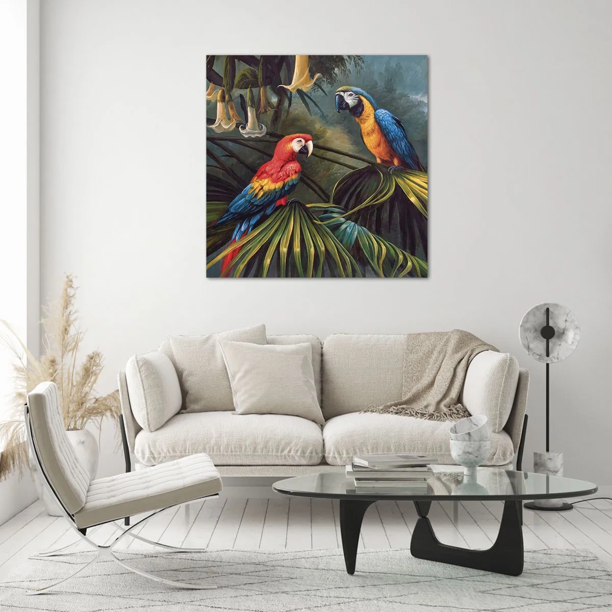 Quadro em vidro - Romantismo nos trópicos - 50x50 cm