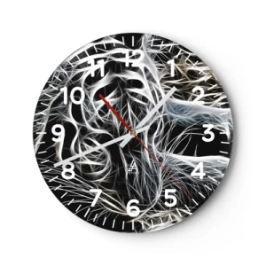 Relógio de parede - Relógio em vidro - Um estudo da leveza do gato - 30x30 cm