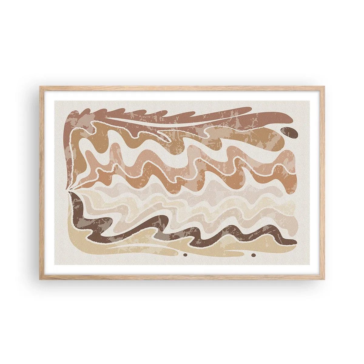 Pôster com moldura de carvalho claro - Boa energia – boas emoções - 91x61 cm