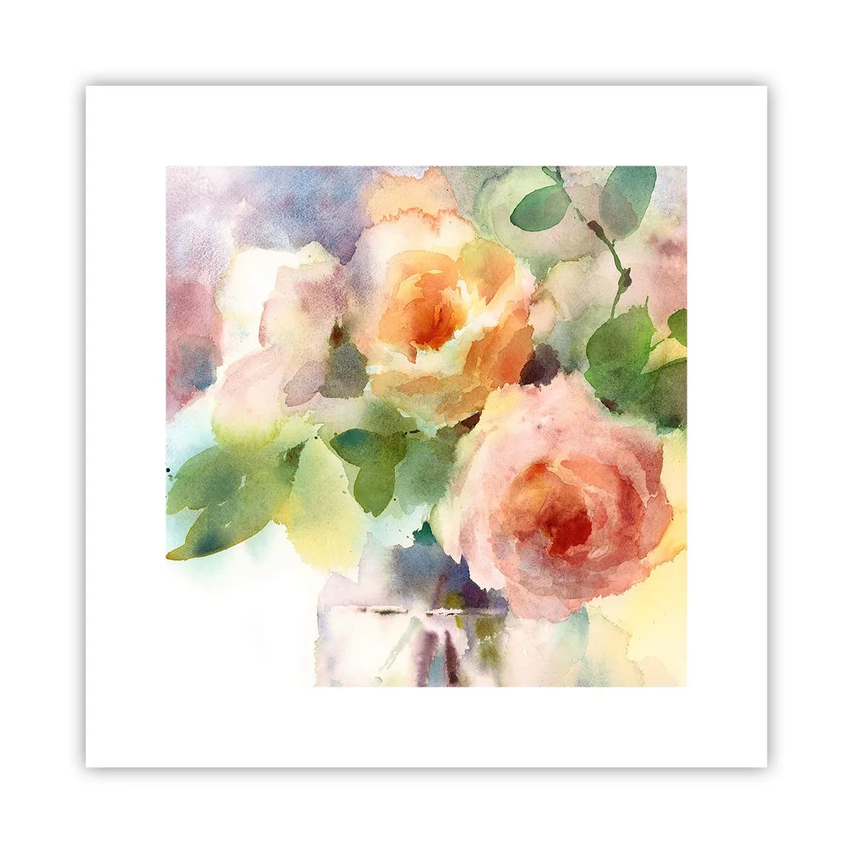 Pôster - Delicado como uma aquarela - 30x30 cm