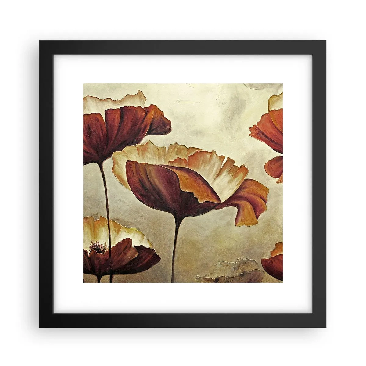 Pôster com moldura preta - Prados e pradarias - 30x30 cm