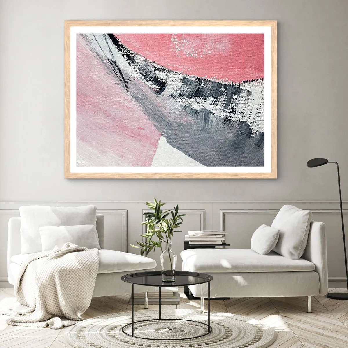 Pôster com moldura de carvalho claro - Composição à medida - 100x70 cm