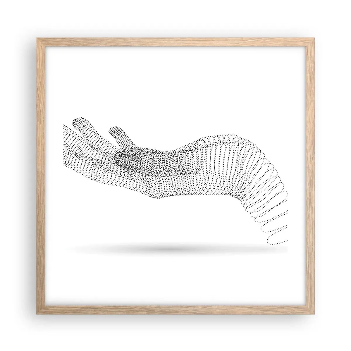Pôster com moldura de carvalho claro - Mão de mola - 50x50 cm