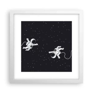 Pôster em moldura branca - Emaranhado Cósmico - 30x30 cm