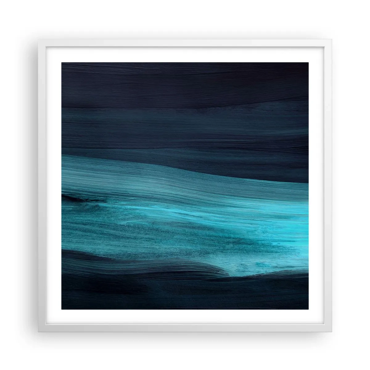 Pôster em moldura branca - Vá com o fluxo - 60x60 cm