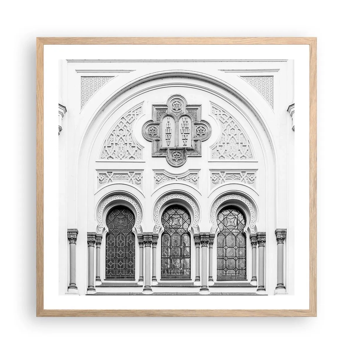 Pôster com moldura de carvalho claro - Na fronteira das culturas - 60x60 cm