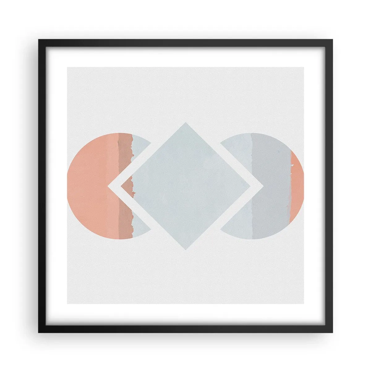 Pôster com moldura preta - A situação é clara - 50x50 cm