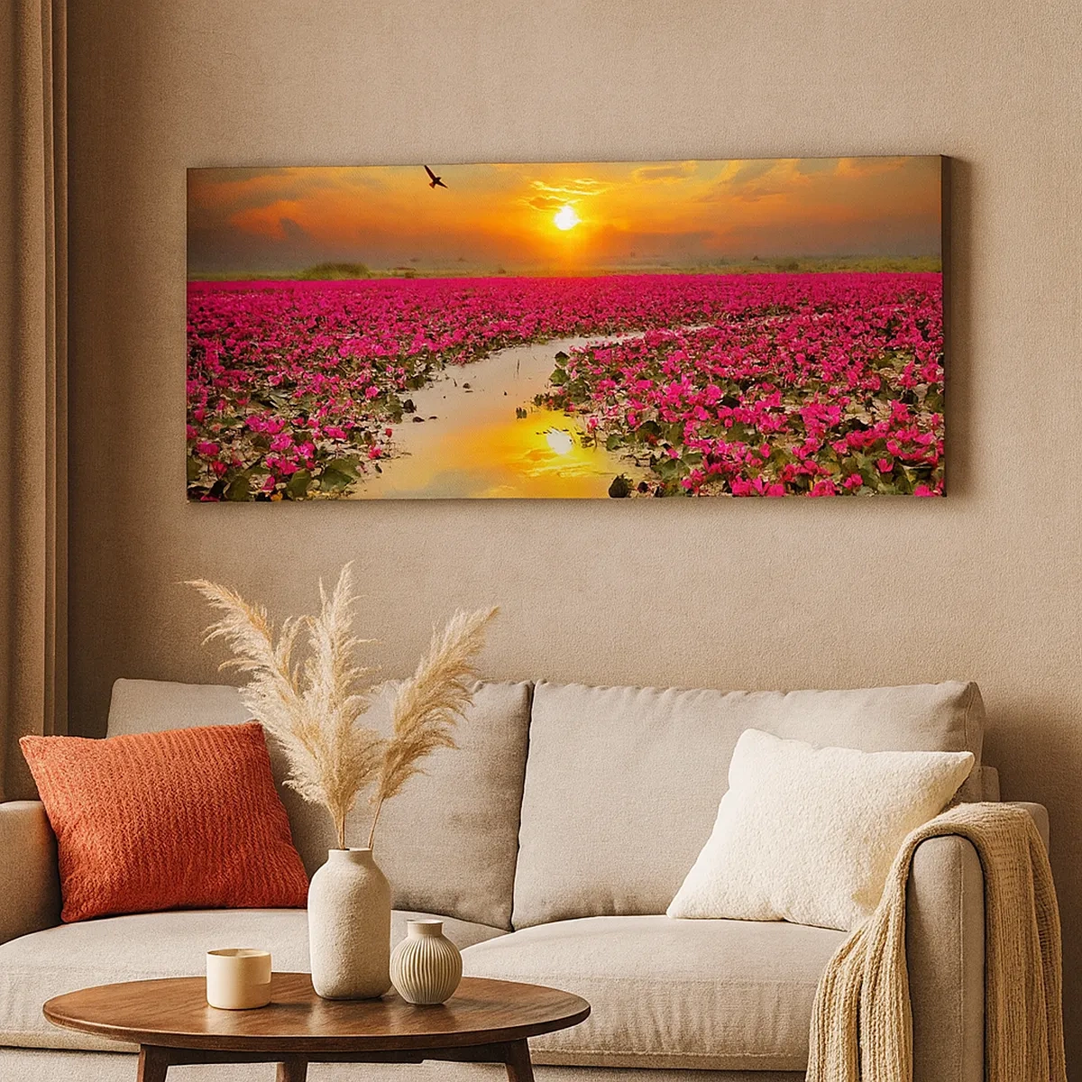 Quadro em tela - A vida secreta do lago - 30x30 cm