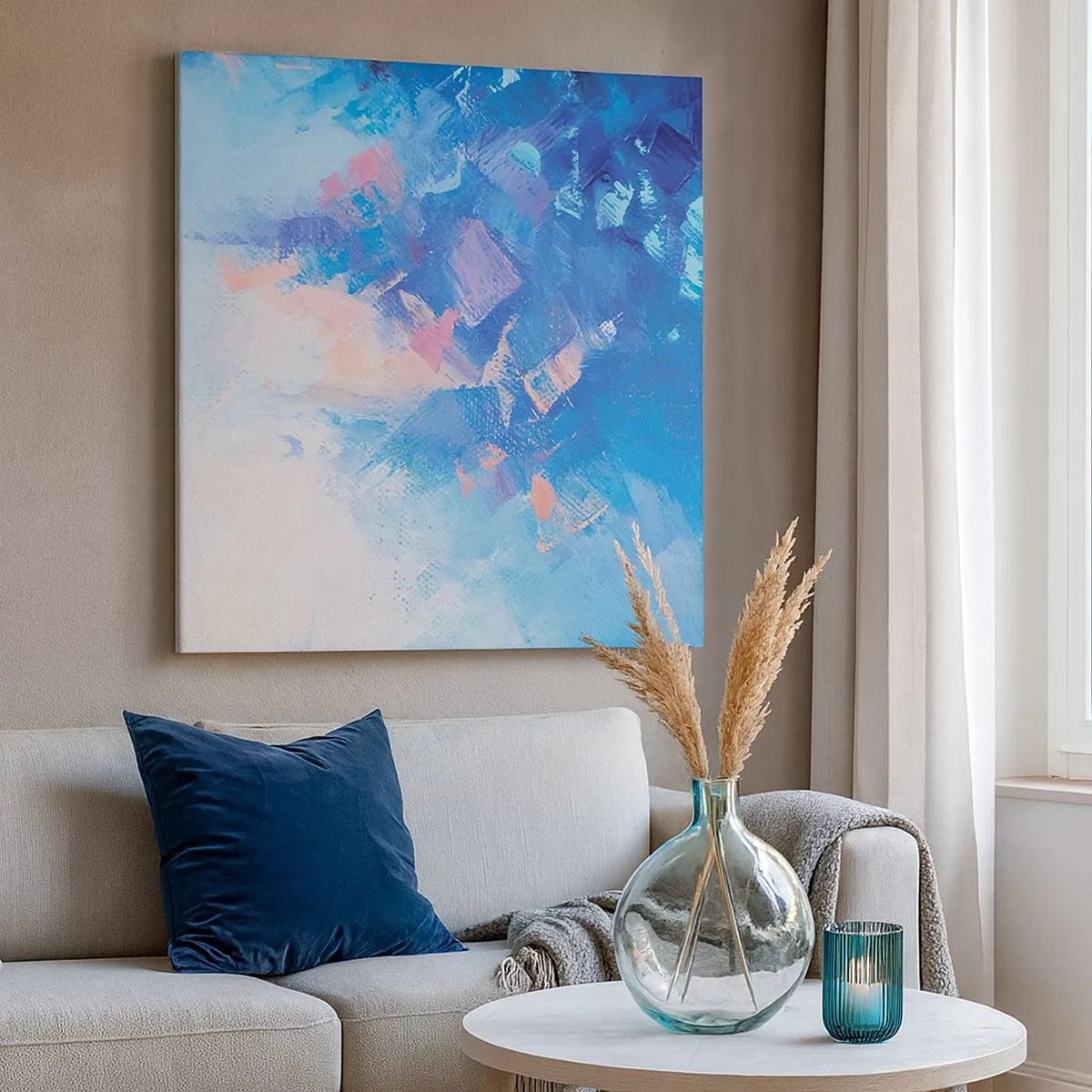 Quadro em tela - Abstração de inverno - 30x30 cm