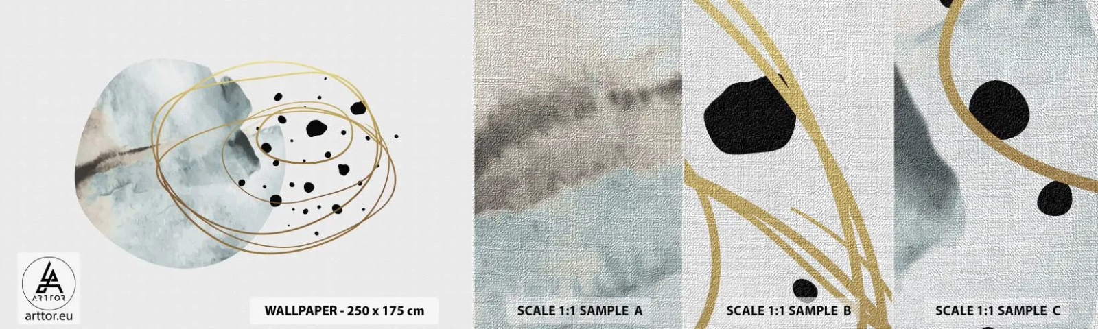 Amostra de papel de parede Premium Canvas - No abraço ao espaço - Abstração, Pedaço, Padrão Moderno - 100x30 cm