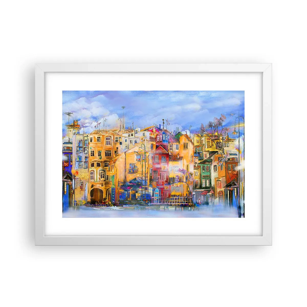 Pôster em moldura branca - Estamos juntos - 40x30 cm