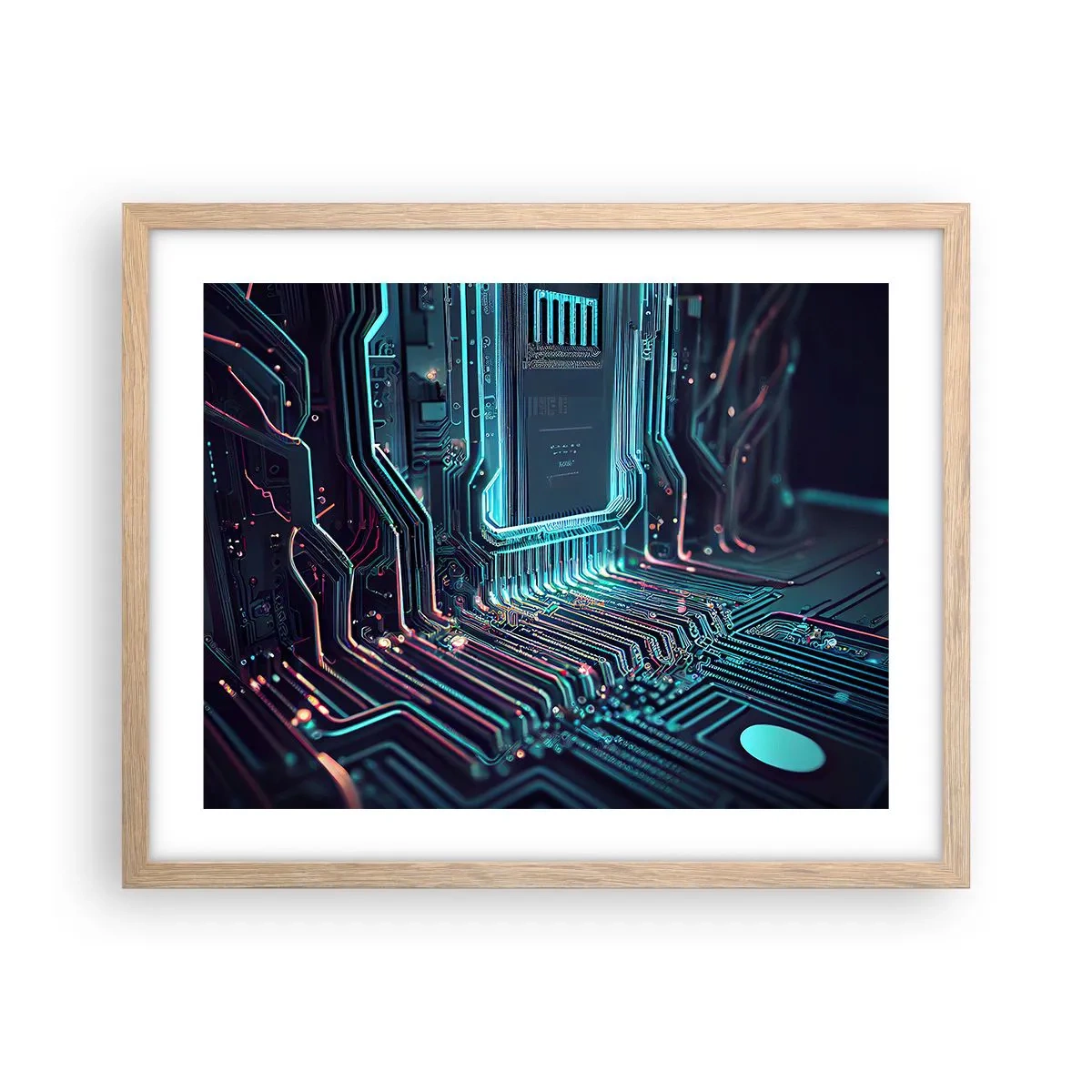 Pôster com moldura de carvalho claro - Só estou a pensar... - 50x40 cm