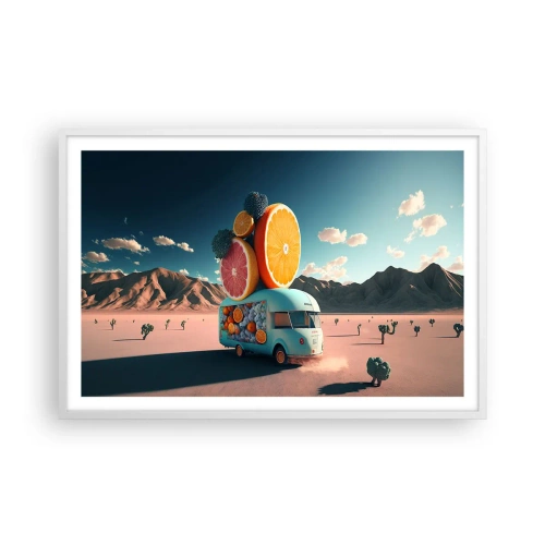 Pôster em moldura branca - O sabor das férias - 91x61 cm