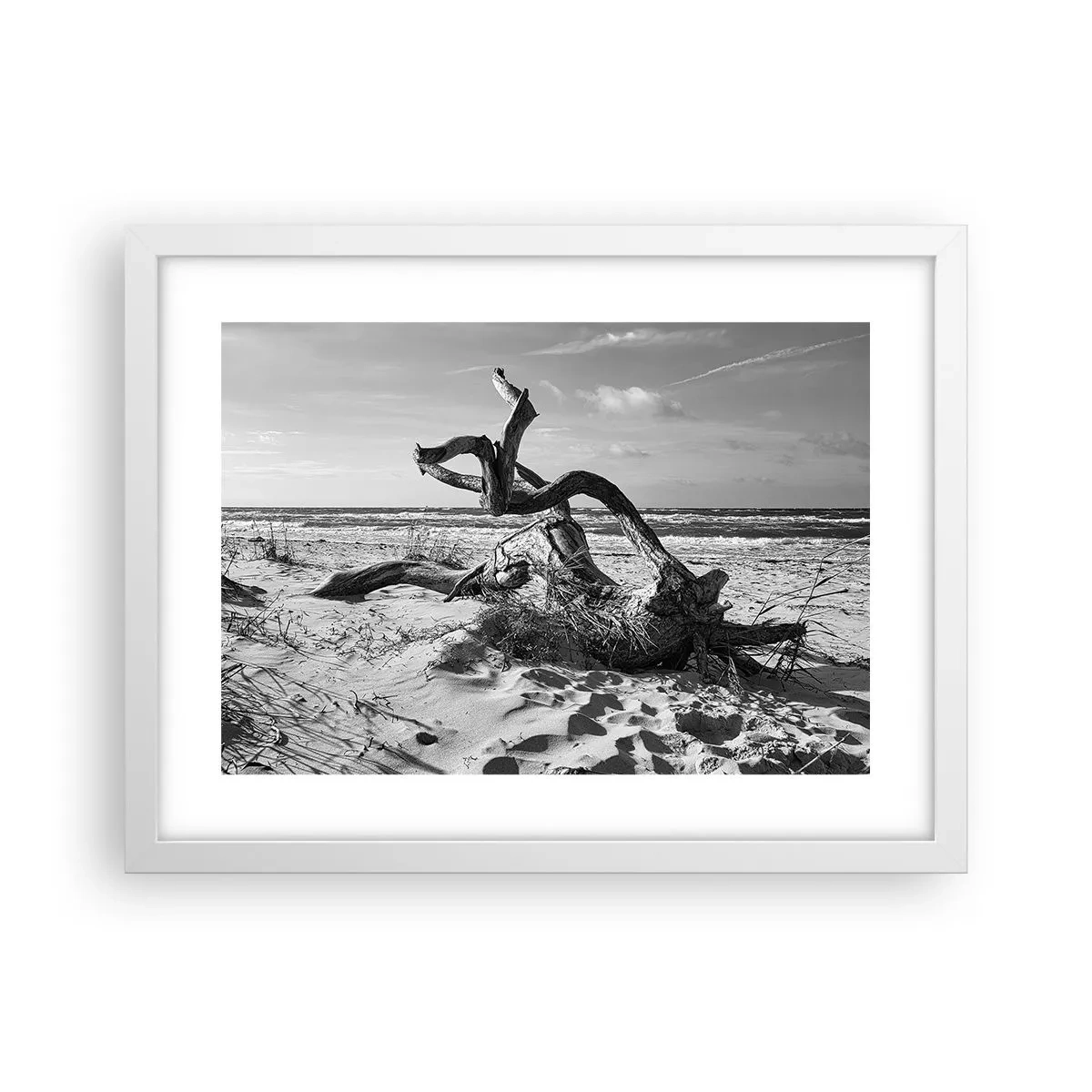 Pôster em moldura branca - Escultura do mar - 40x30 cm