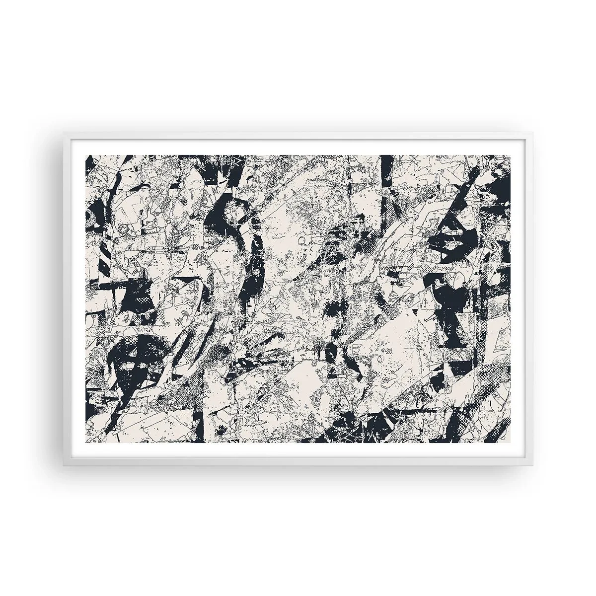 Pôster em moldura branca - Interpenetração de opostos - 100x70 cm