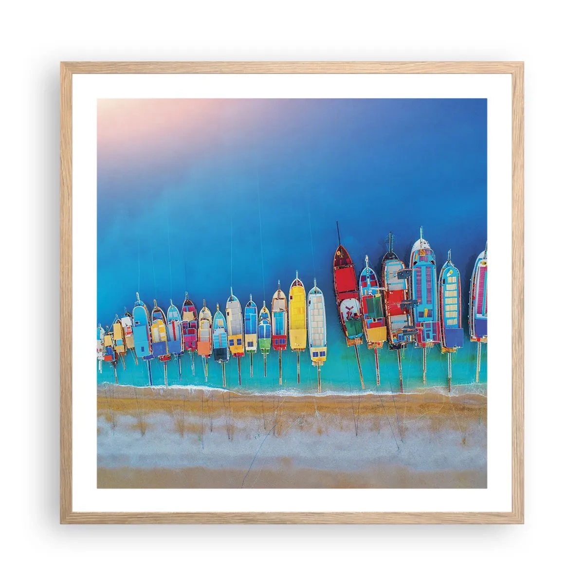 Pôster com moldura de carvalho claro - Vista panorâmica - 60x60 cm