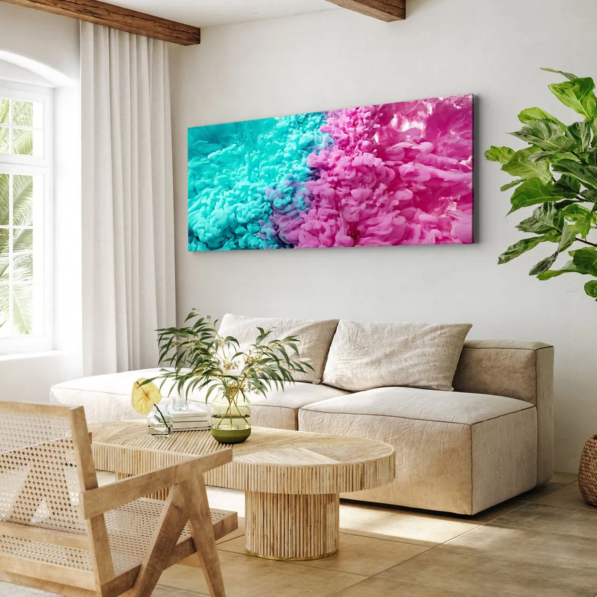 Quadro em tela - Confronto decisivo - 100x40 cm