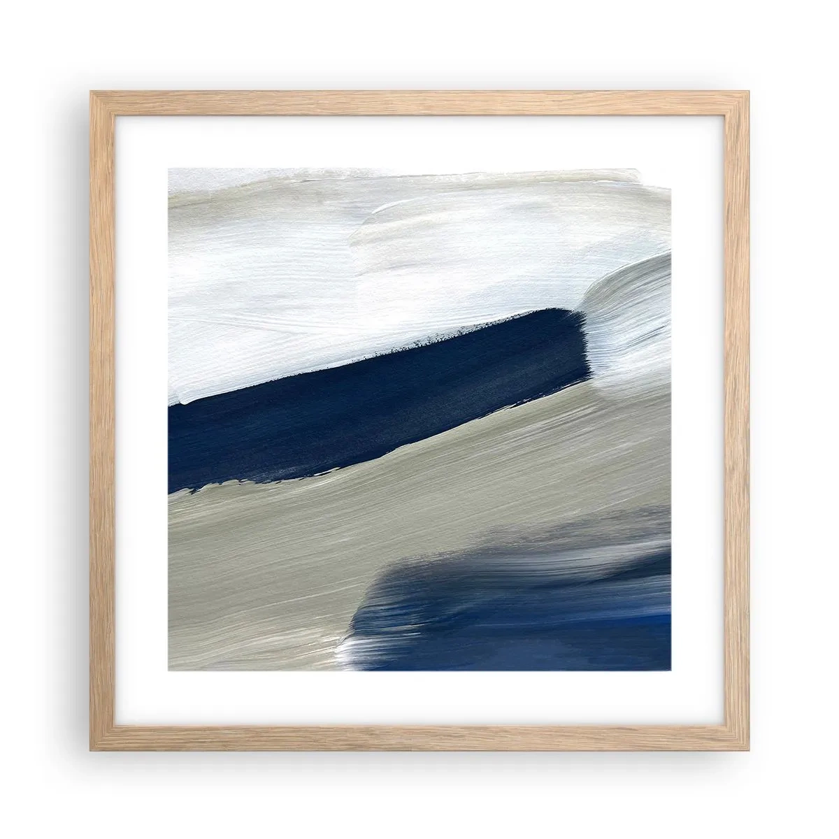Pôster com moldura de carvalho claro - Encontro com a brancura - 40x40 cm