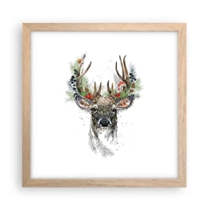 Pôster com moldura de carvalho claro - Num manto festivo - 30x30 cm