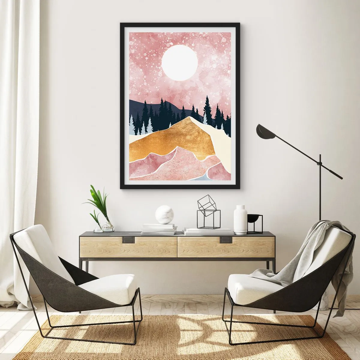 Pôster com moldura preta - Ronda Noturna - 61x91 cm