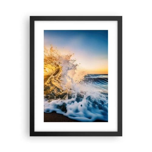 Pôster com moldura preta - Diversão na areia - 30x40 cm