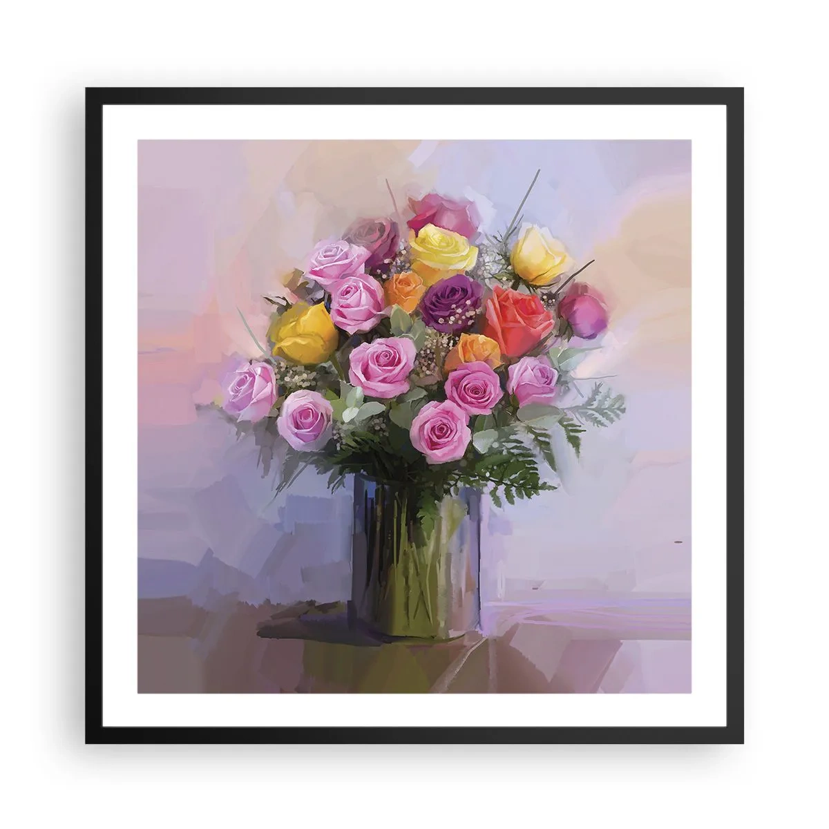 Pôster com moldura preta - Beleza retida - 60x60 cm