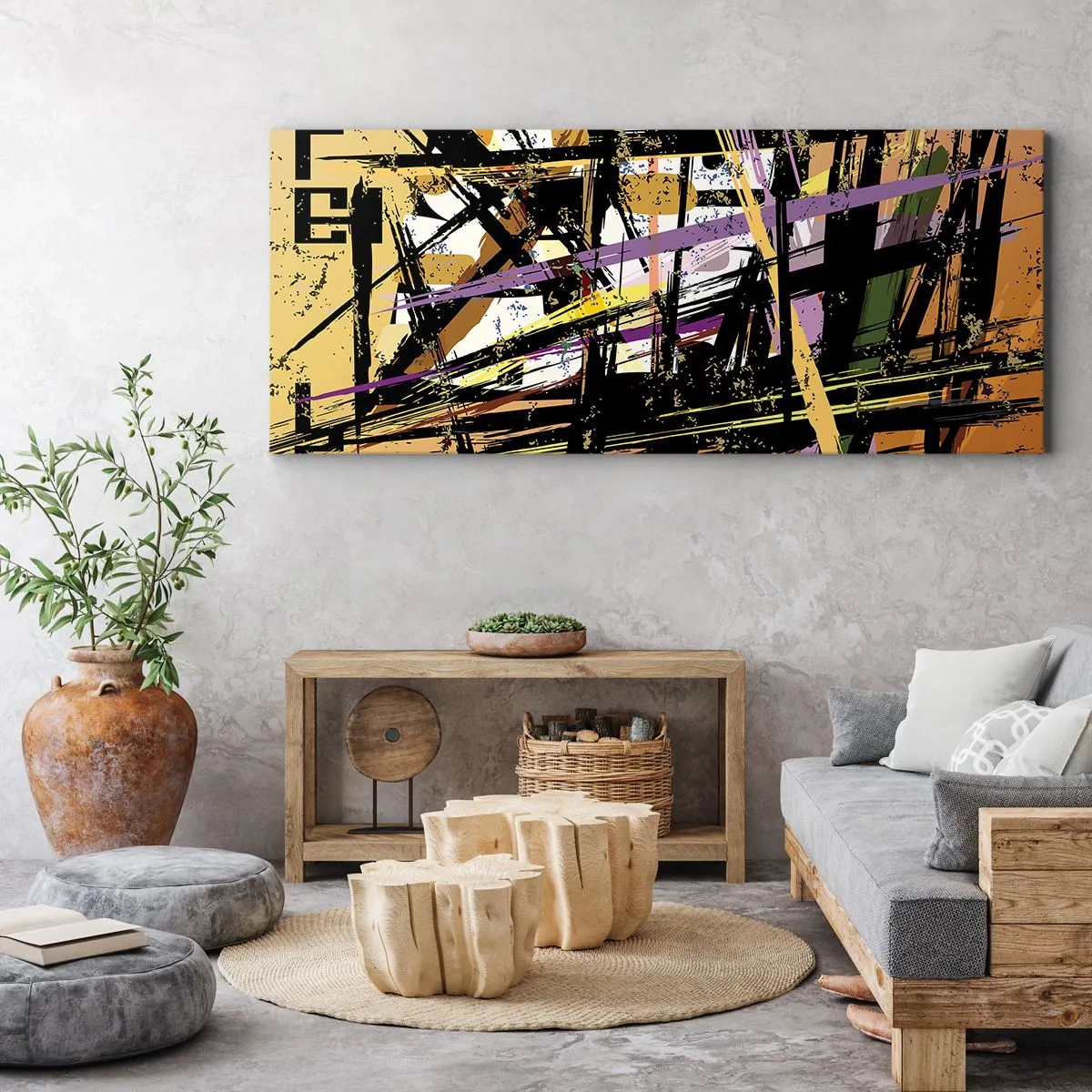 Quadro em tela - Corte afiado - 90x30 cm