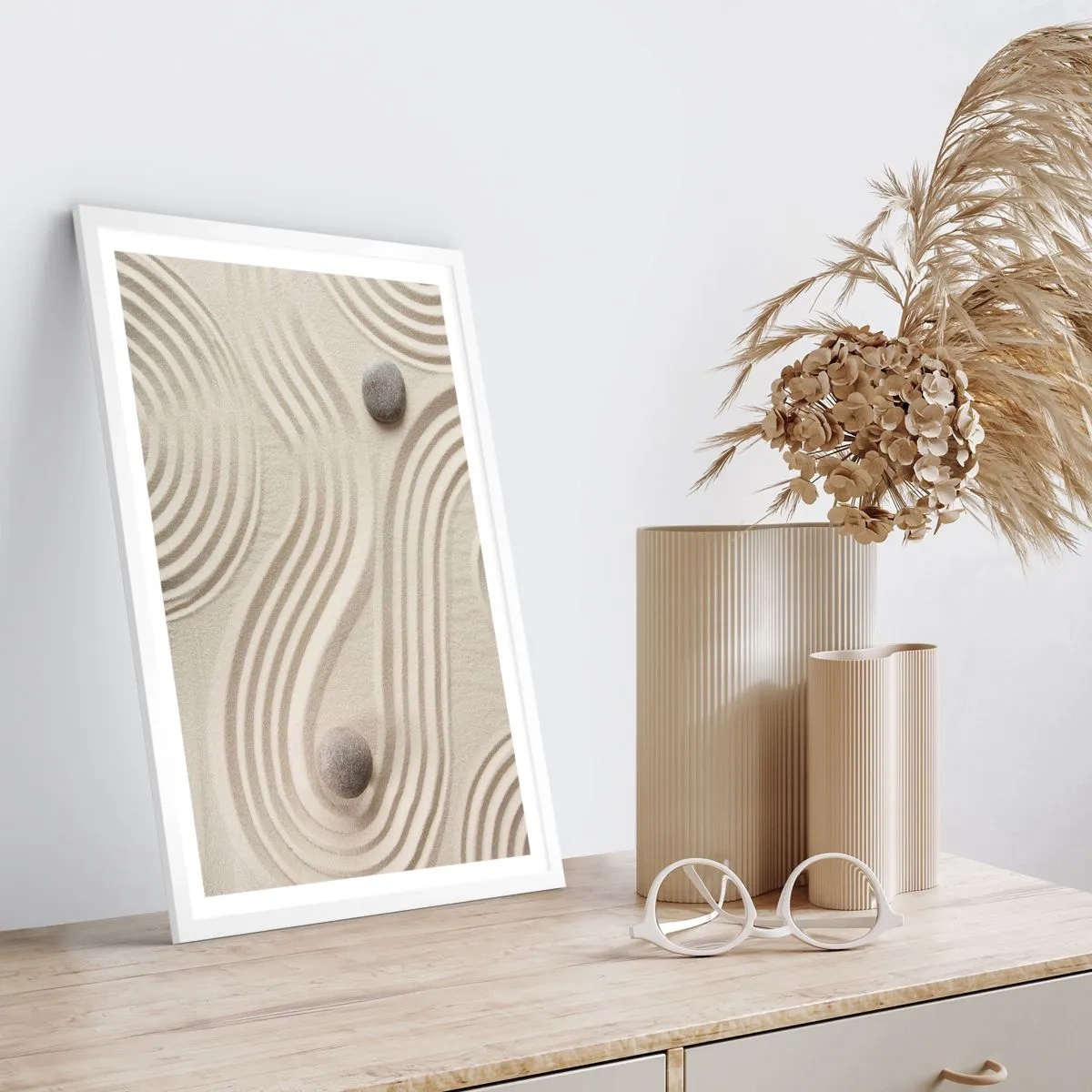 Pôster em moldura branca - Um toque de calor - 30x40 cm