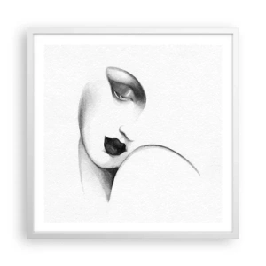 Pôster em moldura branca - No estilo de Łempicka - 60x60 cm