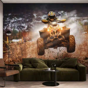 Papel de Parede Premium Canvas - No risk no fun - Esporte, quádruplo, Corrida - 100x70 cm