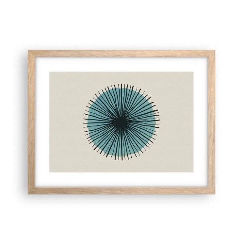 Pôster com moldura de carvalho claro - Radiante sobre o azul - 40x30 cm