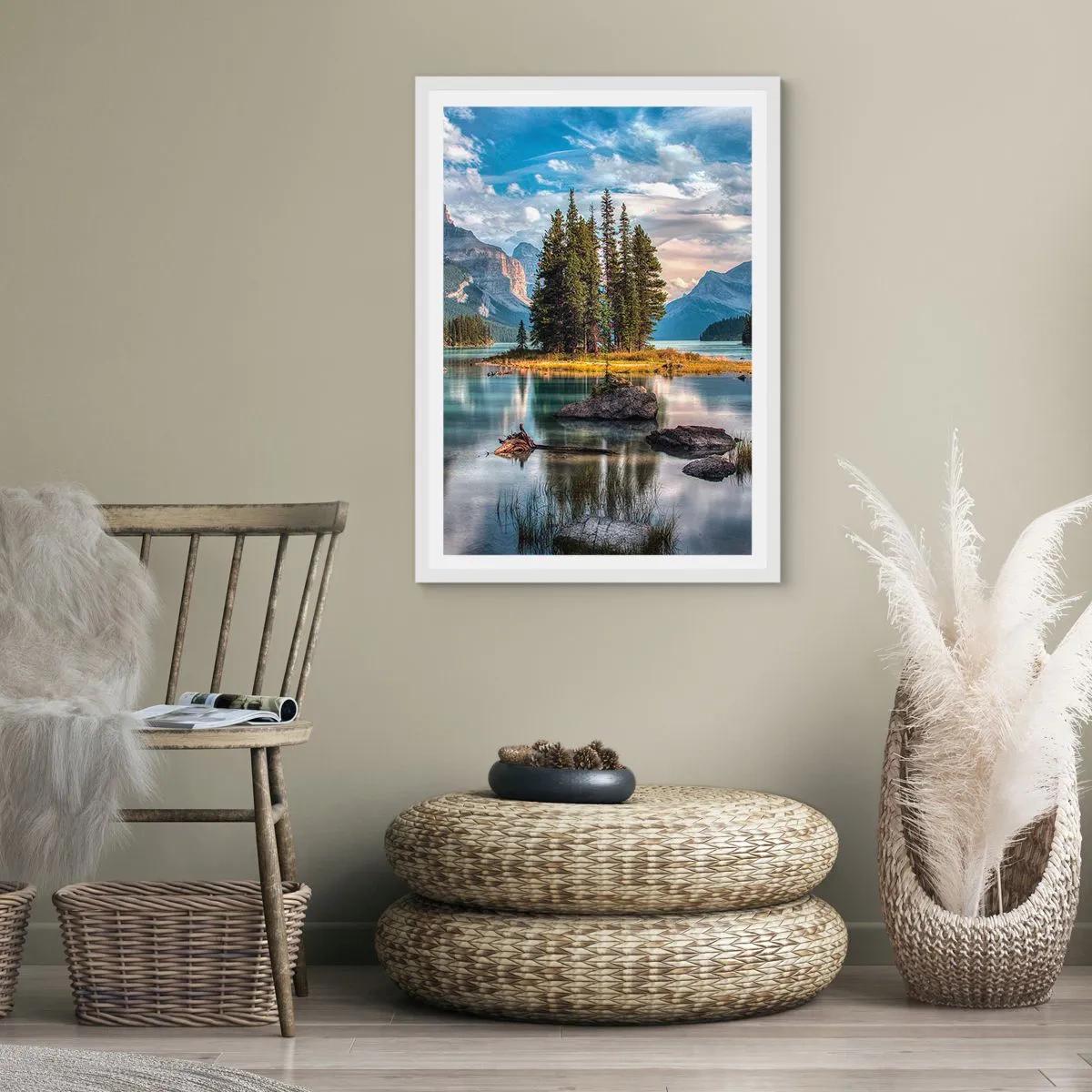 Pôster em moldura branca - Por águas grandes e límpidas… - 61x91 cm