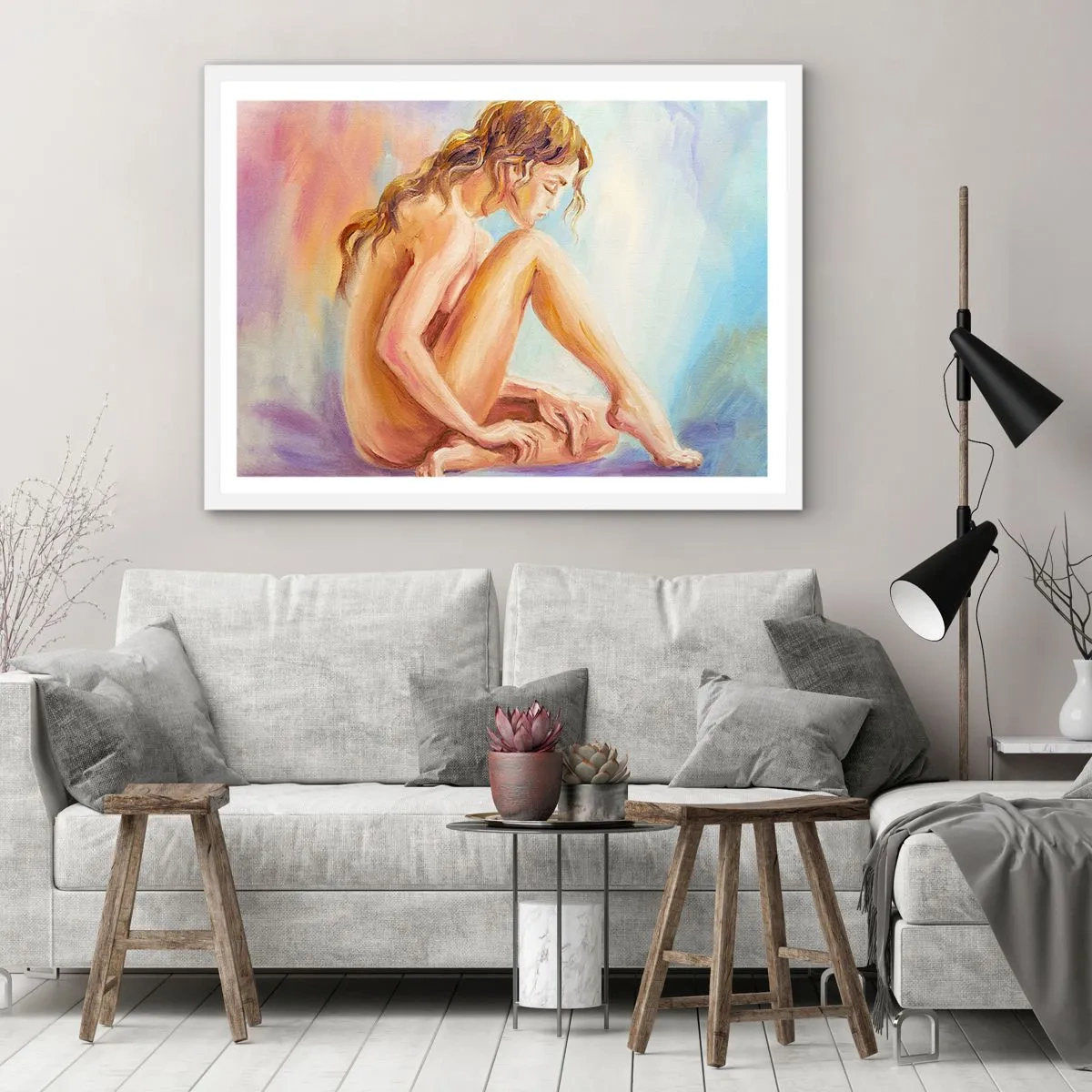 Pôster em moldura branca - Ato de juventude - 91x61 cm