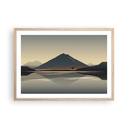 Pôster com moldura de carvalho claro - Reflexo de espelho - 70x50 cm