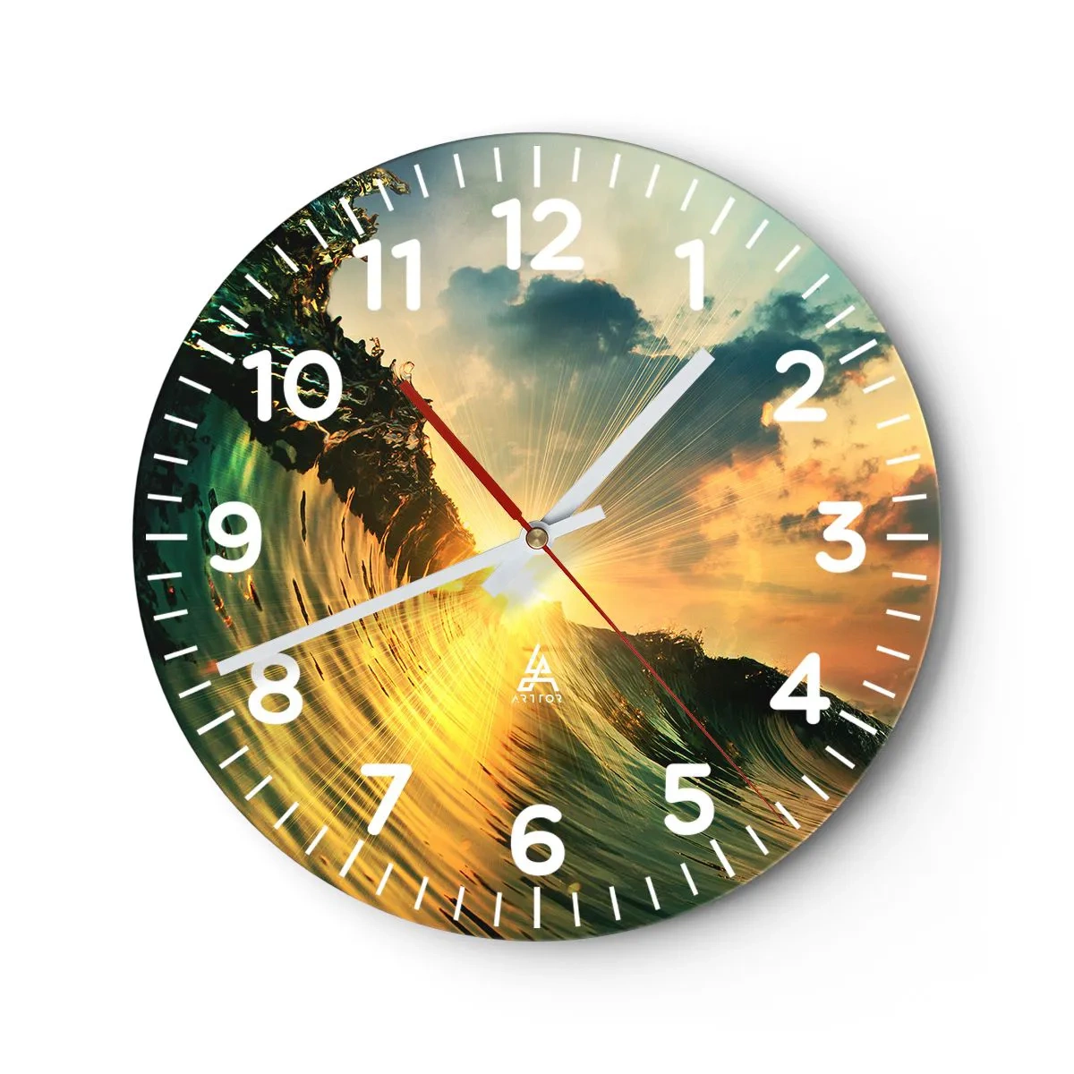 Relógio de parede - Relógio em vidro - Surfer, onde está? - 30x30 cm