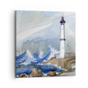 Quadro em tela - Contra as trevas e a tempestade - 70x70 cm