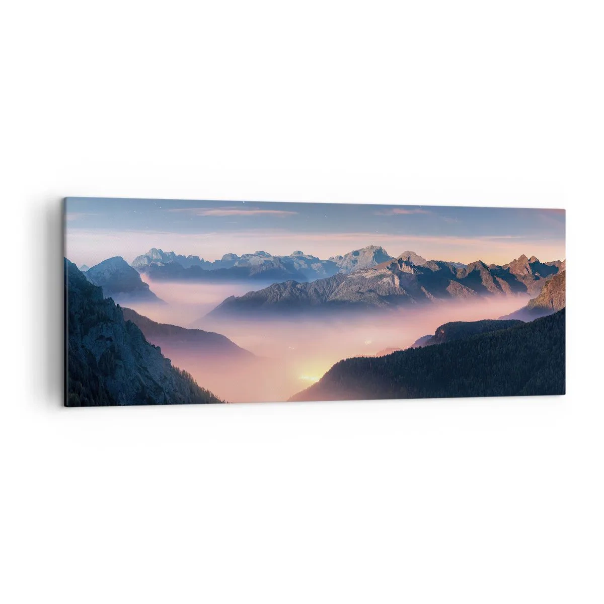 Quadro em tela - Luz nos vales - 140x50 cm